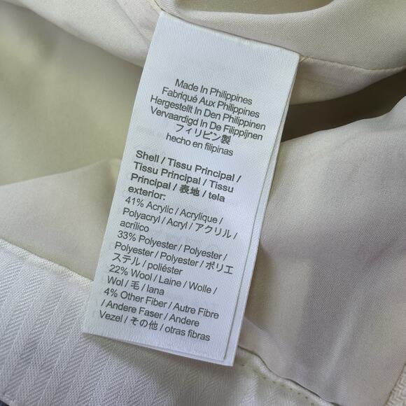 J.CREW Tapered-Leg Wool Pants Tartan Plaid White/Red Womens Size 2T TALL - Picture 9 of 16